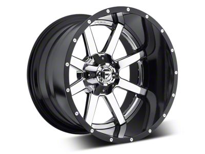 Fuel Wheels Maverick Chrome with Gloss Black Lip 5-Lug Wheel; 22x12; -44mm Offset (94-01 RAM 1500)