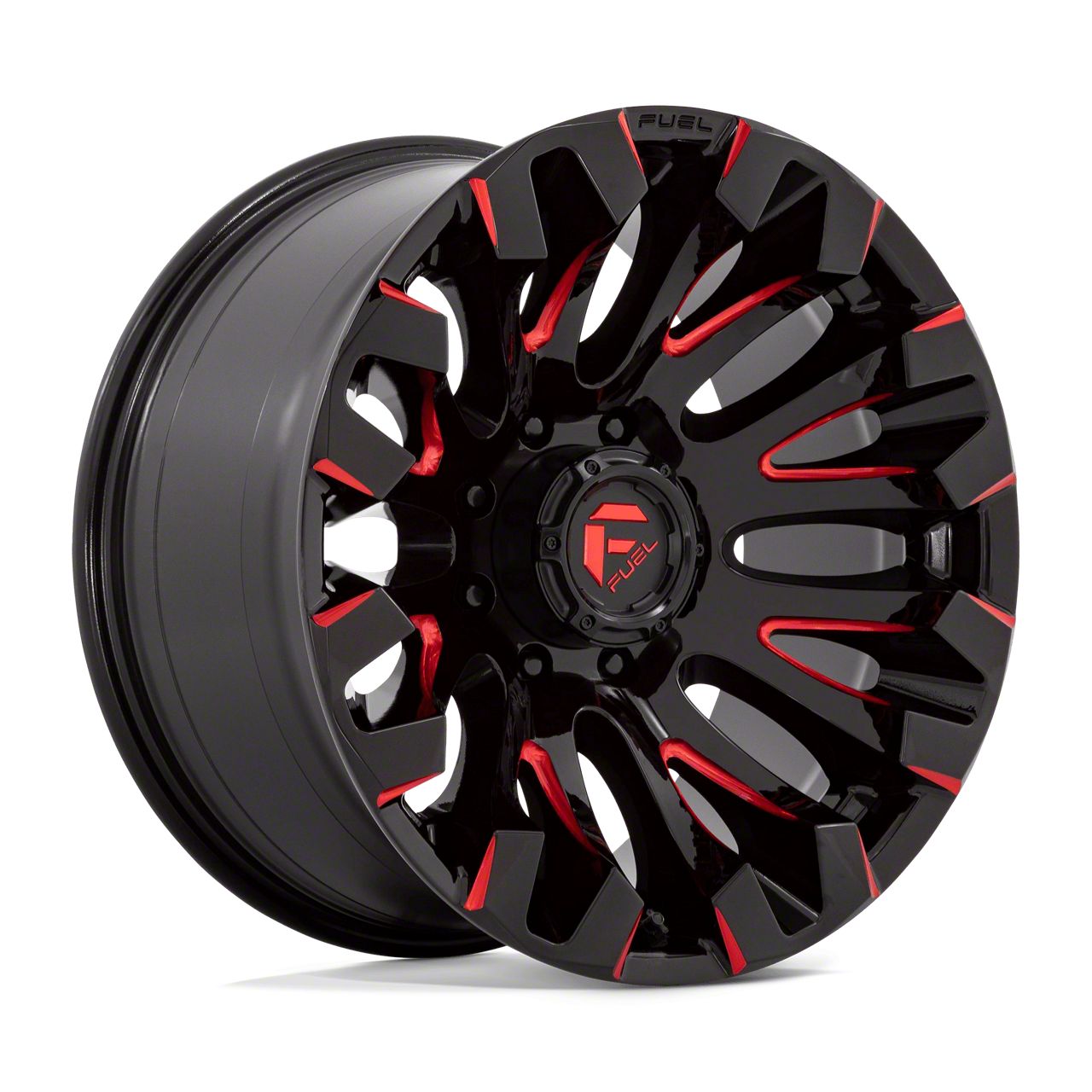 Fuel Wheels RAM 2500 Quake Gloss Black Milled with Red Tint 8-Lug Wheel ...