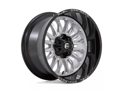 Fuel Wheels Arc Silver Brushed Face with Milled Black Lip 8-Lug Wheel; 22x12; -44mm Offset (99-07 F-250 Super Duty)