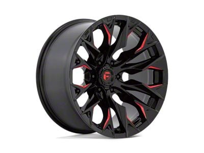 Fuel Wheels Flame Gloss Black Milled with Candy Red 8-Lug Wheel; 20x10; -18mm Offset (99-07 F-250 Super Duty)