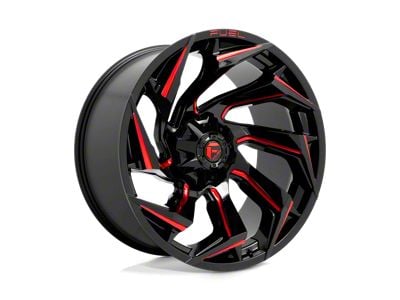 Fuel Wheels Reaction Gloss Black Milled with Red Tint 8-Lug Wheel; 24x12; -44mm Offset (99-07 F-250 Super Duty)