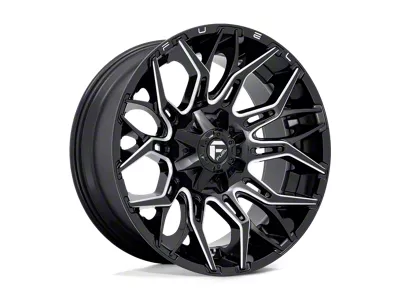 Fuel Wheels Twitch Glossy Black Milled 8-Lug Wheel; 22x10; -18mm Offset (99-07 F-250 Super Duty)