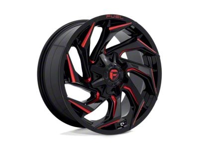 Fuel Wheels Reaction Gloss Black Milled with Red Tint 8-Lug Wheel; 20x9; 20mm Offset (99-07 F-350 Super Duty SRW)