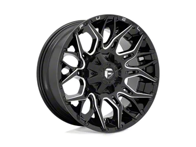 Fuel Wheels Twitch Glossy Black Milled 8-Lug Wheel; 20x9; 1mm Offset (99-07 F-350 Super Duty SRW)