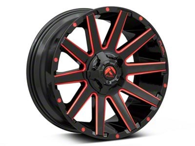 Fuel Wheels Contra Gloss Black with Red Tinted Clear 6-Lug Wheel; 20x9; 20mm Offset (99-06 Sierra 1500)