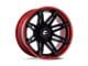 Fuel Wheels Fusion Forged Brawl Matte Black with Candy Red Lip 6-Lug Wheel; 22x10; -18mm Offset (99-06 Sierra 1500)