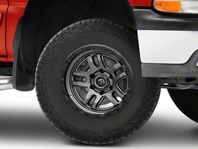 Fuel Wheels Ammo Matte Gunmetal with Black Bead Ring 6-Lug Wheel; 17x9; 1mm Offset (99-06 Silverado 1500)