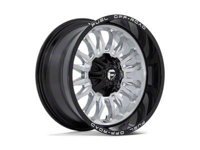 Fuel Wheels Arc Silver Brushed Face with Milled Black Lip 6-Lug Wheel; 20x10; -18mm Offset (99-06 Silverado 1500)