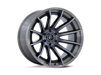 Fuel Wheels Burn Gloss Black with Brushed Gray Tint Face and Lip 6-Lug Wheel; 20x9; 1mm Offset (99-06 Silverado 1500)