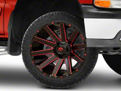 Fuel Wheels Contra Gloss Black with Red Tint 6-Lug Wheel; 22x10; -19mm Offset (99-06 Silverado 1500)