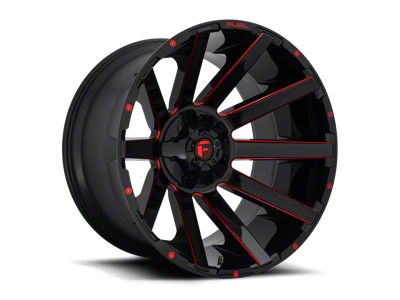 Fuel Wheels Contra Gloss Black Red Tinted Clear 6-Lug Wheel; 24x12; -44mm Offset (99-06 Silverado 1500)