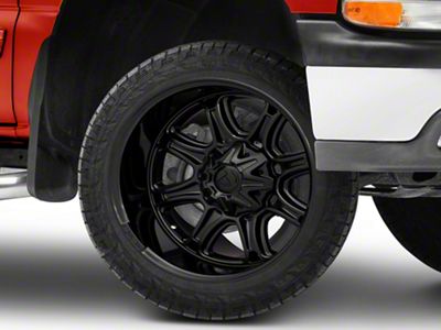 Fuel Wheels Darkstar Matte Black with Gloss Black Lip 6-Lug Wheel; 22x9; 1mm Offset (99-06 Silverado 1500)