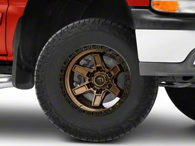 Fuel Wheels Kicker Matte Bronze with Black Bead Ring 6-Lug Wheel; 17x9; 1mm Offset (99-06 Silverado 1500)