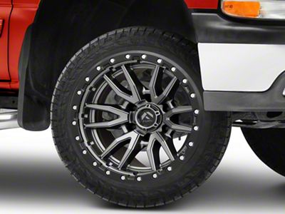 Fuel Wheels Rebel Matte Gunmetal with Black Bead Ring 6-Lug Wheel; 22x10; -13mm Offset (99-06 Silverado 1500)