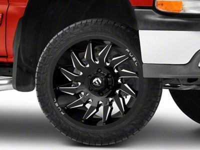 Fuel Wheels Saber Gloss Black Milled 6-Lug Wheel; 24x12; -44mm Offset (99-06 Silverado 1500)