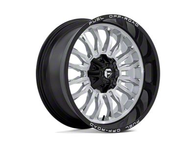 Fuel Wheels Arc Silver Brushed Face with Milled Black Lip 6-Lug Wheel; 22x10; -18mm Offset (23-25 Canyon)