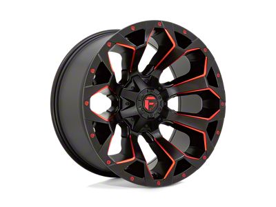 Fuel Wheels Assault Matte Black Red Milled 6-Lug Wheel; 20x9; 1mm Offset (23-24 Canyon)