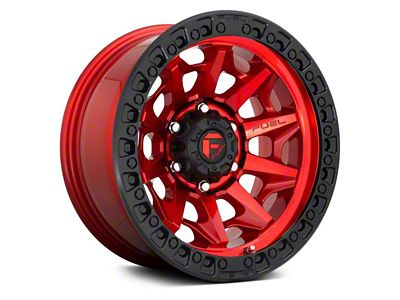 Fuel Wheels Covert Candy Red with Black Bead Ring 6-Lug Wheel; 18x9; 20mm Offset (23-24 Canyon)