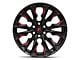 Fuel Wheels Flame Gloss Black Milled with Candy Red 6-Lug Wheel; 20x9; 1mm Offset (23-25 Canyon)