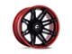 Fuel Wheels Fusion Forged Brawl Matte Black with Candy Red Lip 6-Lug Wheel; 24x12; -44mm Offset (23-25 Canyon)