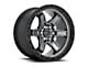 Fuel Wheels Kicker Matte Gunmetal with Black Bead Ring 6-Lug Wheel; 17x9; -12mm Offset (23-25 Canyon)