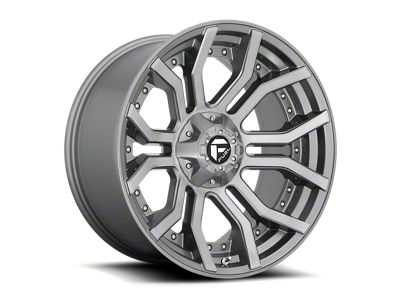 Fuel Wheels Rage Platinum Brushed Gunmetal Tinted Clear 6-Lug Wheel; 24x12; -44mm Offset (23-24 Canyon)