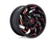 Fuel Wheels Reaction Gloss Black Milled with Red Tint 6-Lug Wheel; 17x9; 1mm Offset (23-24 Canyon)