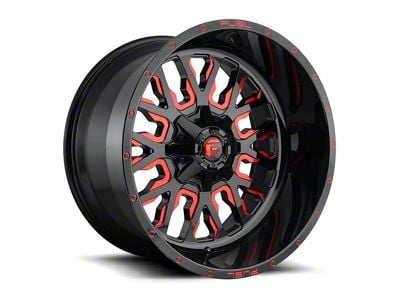 Fuel Wheels Stroke Gloss Black Red Tinted Clear 6-Lug Wheel; 24x14; -75mm Offset (23-25 Canyon)