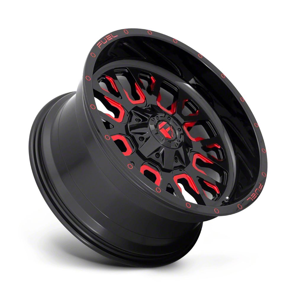 Fuel Wheels Canyon Stroke Gloss Black with Red Tinted Clear 6-Lug Wheel ...