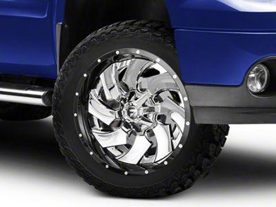 Fuel Wheels Cleaver Chrome with Gloss Black 6-Lug Wheel; 22x10; -13mm Offset (07-13 Sierra 1500)