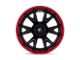Fuel Wheels Catalyst Matte Black with Candy Red Lip 6-Lug Wheel; 24x12; -44mm Offset (23-24 Colorado)
