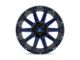 Fuel Wheels Contra Gloss Black with Blue Tinted Clear 6-Lug Wheel; 22x10; -19mm Offset (23-24 Colorado)