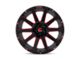 Fuel Wheels Contra Gloss Black Red Tinted Clear 6-Lug Wheel; 24x12; -44mm Offset (23-24 Colorado)