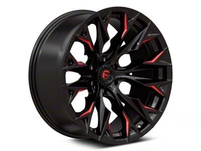 Fuel Wheels Flame Gloss Black Milled with Candy Red 6-Lug Wheel; 22x12; -44mm Offset (23-24 Colorado)