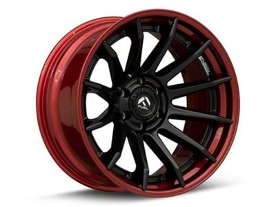 Fuel Wheels Fusion Forged Burn Matte Black with Candy Red Lip 6-Lug Wheel; 22x12; -44mm Offset (23-25 Colorado)