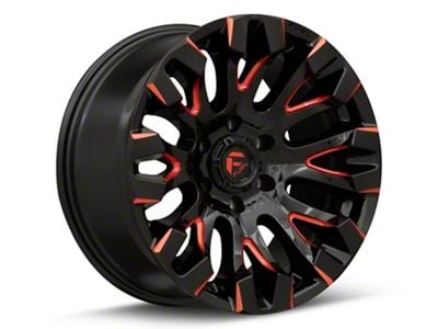 Fuel Wheels Quake Gloss Black Milled with Red Tint 6-Lug Wheel; 20x9; 1mm Offset (23-24 Colorado)