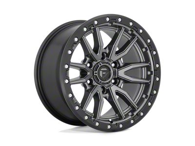 Fuel Wheels Rebel Matte Gunmetal with Black Bead Ring 6-Lug Wheel; 17x9; 1mm Offset (15-22 Colorado)