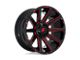 Fuel Wheels Contra Gloss Black with Red Tinted Clear 5-Lug Wheel; 22x10; -18mm Offset (87-90 Dakota)