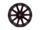 Fuel Wheels Contra Gloss Black with Red Tinted Clear 5-Lug Wheel; 22x10; -18mm Offset (87-90 Dakota)