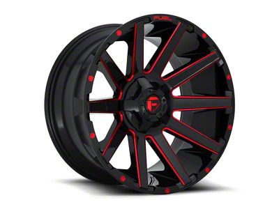 Fuel Wheels Contra Gloss Black with Red Tint 5-Lug Wheel; 20x10; -18mm Offset (05-11 Dakota)