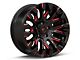 Fuel Wheels Quake Gloss Black Milled with Red Tint 5-Lug Wheel; 20x9; 1mm Offset (87-90 Dakota)