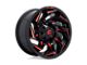 Fuel Wheels Reaction Gloss Black Milled with Red Tint 5-Lug Wheel; 20x9; 20mm Offset (87-90 Dakota)