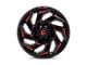 Fuel Wheels Reaction Gloss Black Milled with Red Tint 5-Lug Wheel; 22x10; -18mm Offset (87-90 Dakota)