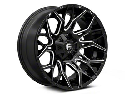 Fuel Wheels Twitch Glossy Black Milled 5-Lug Wheel; 20x9; 1mm Offset (87-90 Dakota)