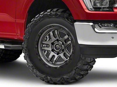 Fuel Wheels Ammo Matte Gunmetal with Black Bead Ring 6-Lug Wheel; 18x9; -12mm Offset (21-24 F-150)