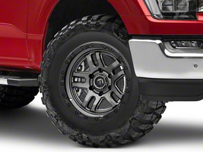 Fuel Wheels Ammo Matte Gunmetal with Black Bead Ring 6-Lug Wheel; 18x9; 20mm Offset (21-25 F-150)