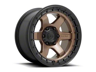 Fuel Wheels Block Matte Bronze with Black Ring 6-Lug Wheel; 17x9; 1mm Offset (21-25 F-150)