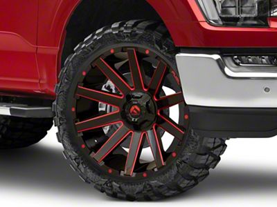 Fuel Wheels Contra Gloss Black with Red Tint 6-Lug Wheel; 22x10; -19mm Offset (21-24 F-150)