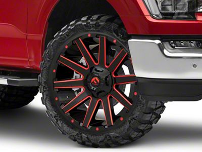 Fuel Wheels Contra Gloss Black with Red Tinted Clear 6-Lug Wheel; 22x12; -43mm Offset (21-24 F-150)