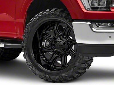 Fuel Wheels Darkstar Matte Black with Gloss Black Lip 6-Lug Wheel; 22x9; 1mm Offset (21-25 F-150)